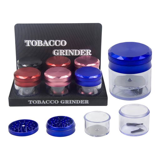 [Temp-HAM-004676] TOBACCO GRINDER CLEAR BODY DESIGN 4 PARTS #GR317 BOX OF 6