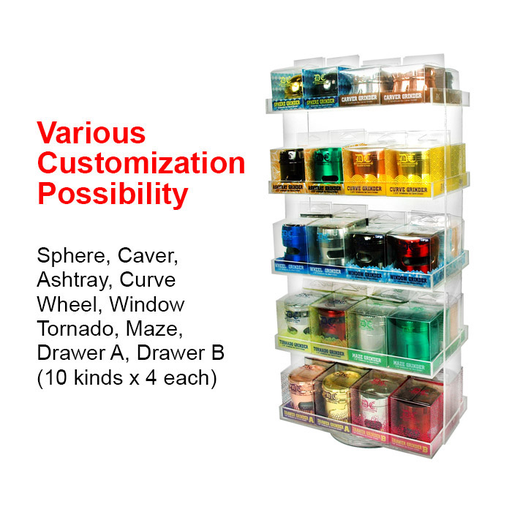 [Temp-HAM-004688] TOBACCO GRINDER MIX DESIGN 2 SIDED TURNABLE DISPLAY OF 40