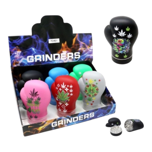 [Temp-HAM-004698] TOBACCO GRINDERS BOXING GLOVE DESIGN 4 PARTS #CF-63418-3 BOX OF 6