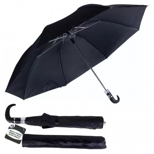[Temp-HAM-004766] TURTLE NOSE 2 SECTION FOLDING AUTO BLACK UMBRELLA