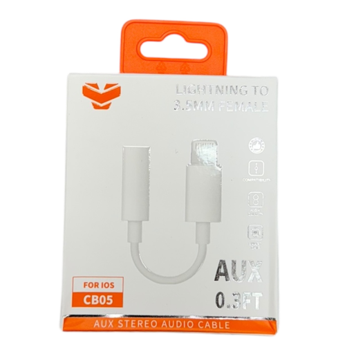 [Temp-HAM-005031] VITOG LIGHTNING TO 3.5MM FEMALE AUX 0.3FT