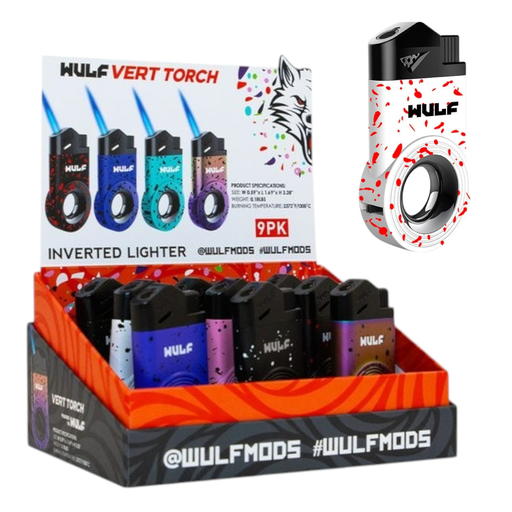 [Temp-HAM-005315] WULF VERT INVERTED TORCH LIGHTER BOX OF 9