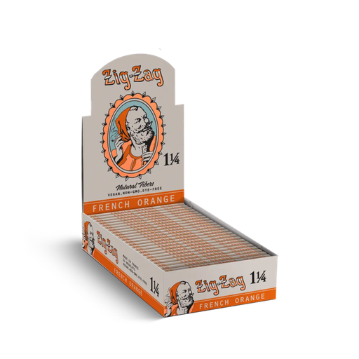 [Temp-HAM-005486] ZIG ZAG VINTAGE 1 1/4 FRENCH ORANGE ROLLING PAPERS BOX OF 24