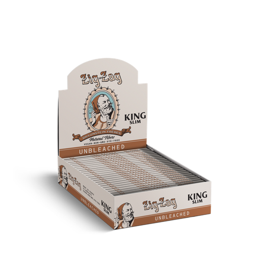 [Temp-HAM-005492] ZIG ZAG VINTAGE KING SLIM UNBLEACHED ROLLING PAPERS BOX OF 24