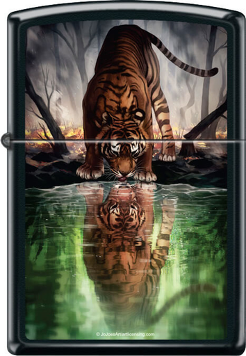 [Temp-HAM-005580] ZIPPO LIGHTER THE WORLD I USED TO KNOW TIGER DESIGN