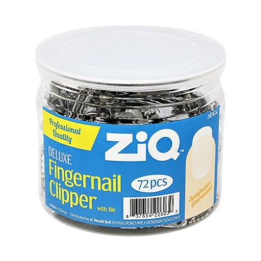 [Temp-HAM-005587] ZIQ DELUXE FINGERNAIL CLIPPER WITH FILE 72CT JAR