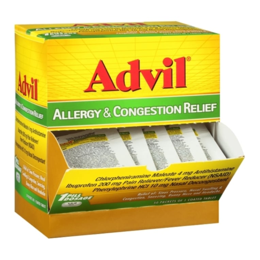 [305730196017] ADVIL ALLERGY & CONGESTION RELIEF TABLET 1CT BOX OF 50