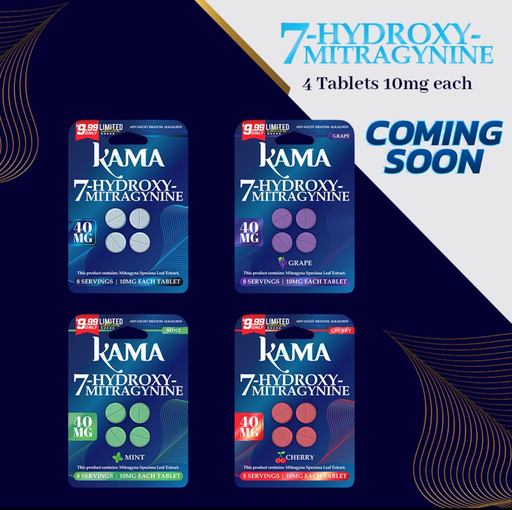 KAMA 10MG 7-HYDROXY KRATOM BLISTER CAPSULES 4CT **PRE-PRICED $9.99**