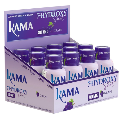 KAMA 80MG 7-HYDROXY KRATOM EXTRACT SHOTS BOX OF 12