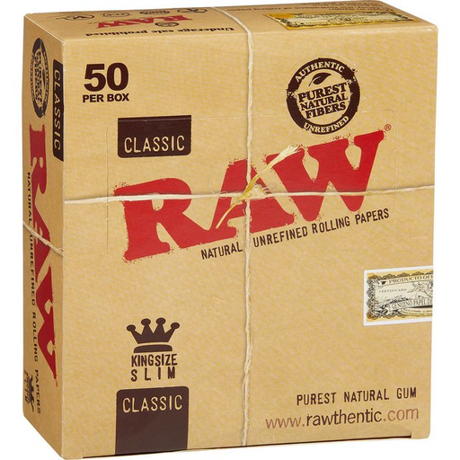 [ITM210720012944] RAW KINGSIZE SLIM CLASSIC ROLLING PAPERS 32CT BOX OF 50 EUROPEAN