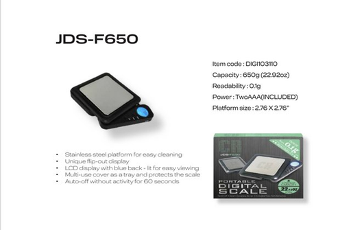 [ITM230620010330] CR JDS-F650 PORTABLE DIGITAL SCALE FOLD 650G X 0.1G