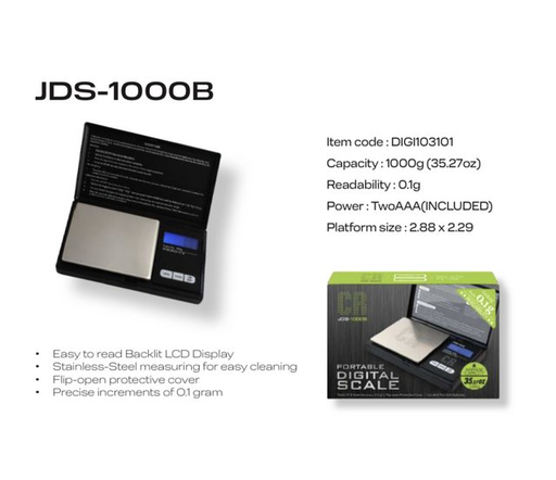 [ITM230620010365] CR JDS-1000B PORTABLE DIGITAL SCALE 1000G X 0.1G