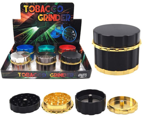 [ITM230620010492] TOBACCO GRINDER WITH MAGNETS IN EACH PART MIX COLOR 4 PARTS GR170-55 BOX OF 6