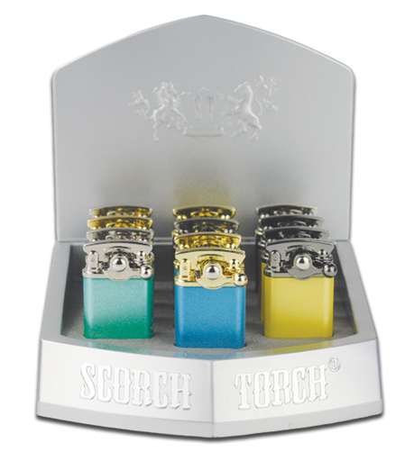 [ITM23062045354535] SCORCH TORCH FLINT FLIP #61581 ASSORTED COLORS BOX OF 12