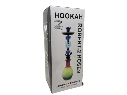 [ITM270321017025] ZEBRA ROBERT 28" 2 HOSE HOOKAH ASSORTED COLORS