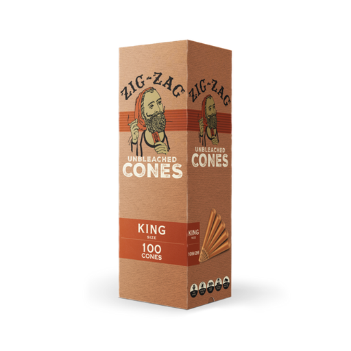 [ITM280921020687] ZIG ZAG KING SIZE UNBLEACHED CONES 100CT
