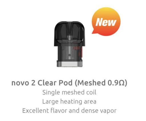 [ITM291221022401] SMOK NOVO 2 CLEAR POD MESHED 0.9OHM 3CT