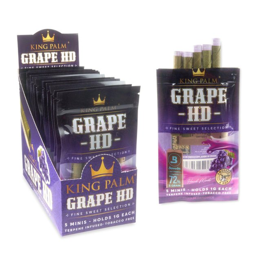 [KING-26835] KING PALM LEAF TUBES MINI ROLLS GRAPE HD 5CT BOX OF 15
