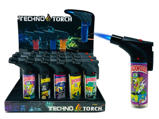 [TECH-19169] TECHNO TORCH #81139 ASSORTED DESIGN TORCH LIGHTERS BOX OF 15