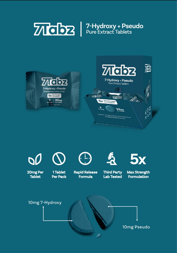 [Temp-HAM-000676] 7TABZ 20MG 7-HYDROXY + PSEUDO KRATOM CAPSULES 1CT BOX OF 40
