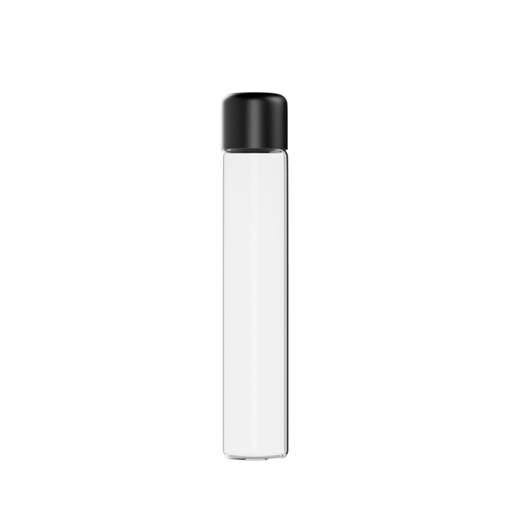 [CANN-16737] CANNALINE 119MM CLEAR GLASS TUBE WITH BLACK LID 400CT