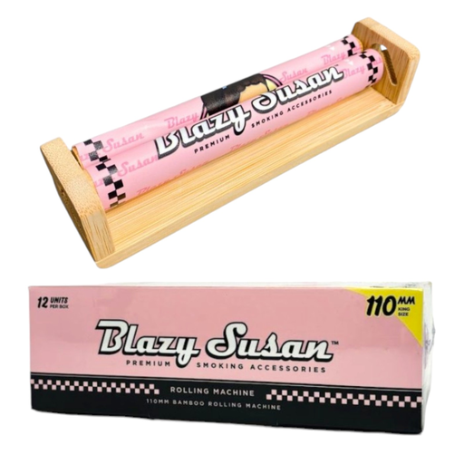 [Temp-HAM-001144] BLAZY SUSAN KING SIZE PINK 110MM BAMBOO ROLLING MACHINE BOX OF 12