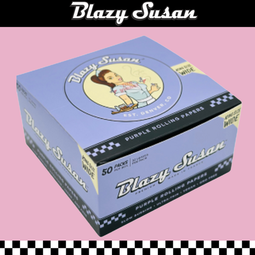 [Temp-HAM-001147] BLAZY SUSAN KING SIZE WIDE PURPLE ROLLING PAPERS BOX OF 50