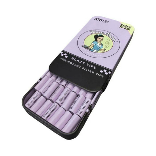 [Temp-HAM-001150] BLAZY SUSAN PURPLE FILTER TIPS 100CT TIN BOX OF 12