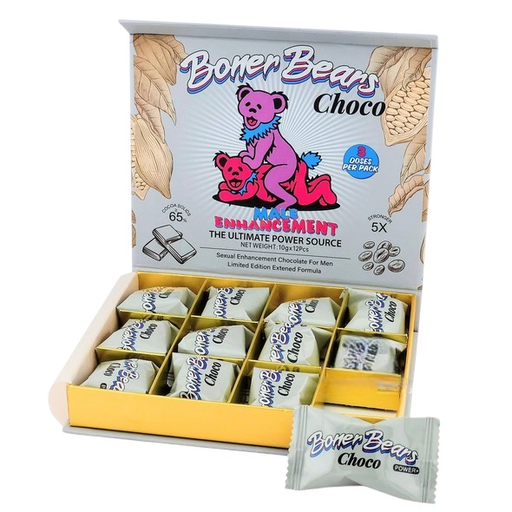 [Temp-HAM-001195] BONER BEARS CHOCO VIP SEXUAL ENHANCEMENT CHOCOLATE 10G BOX OF 12