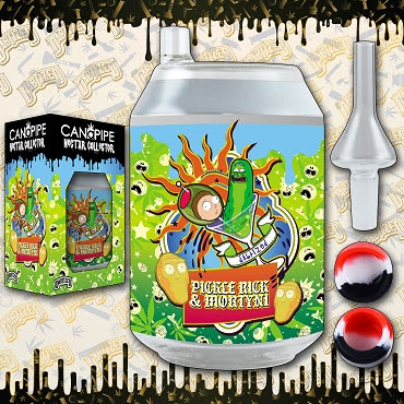 [Temp-HAM-001250] CAN A PIPE 2 IN 1 GLASS BUBBLER & NECTAR COLLECTOR MIX DESIGNS