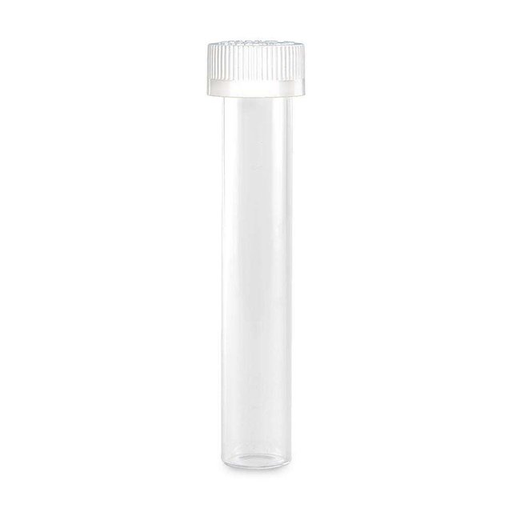 [Temp-HAM-001377] CHILD PROOF GLASS BLUNT TUBES CLEAR WITH WHITE LID BOX OF 144