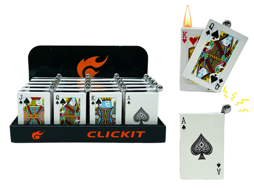 [CLIC-21085] CLICKIT SHOCK PLAYING CARDS LIGHTER SH-172 BOX OF 20
