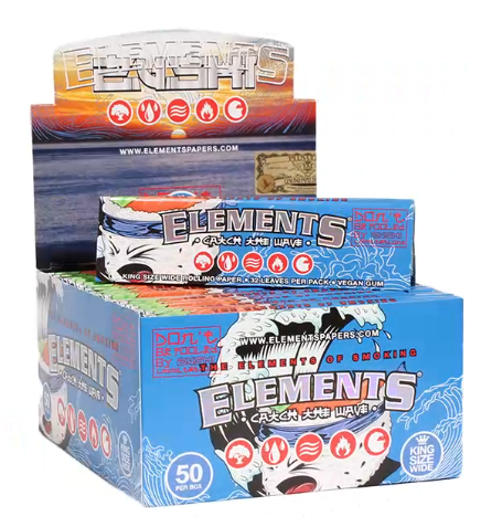 [Temp-HAM-001855] ELEMENTS X ZUSHI KING SIZE WIDE ROLLING PAPERS 32CT BOX OF 50