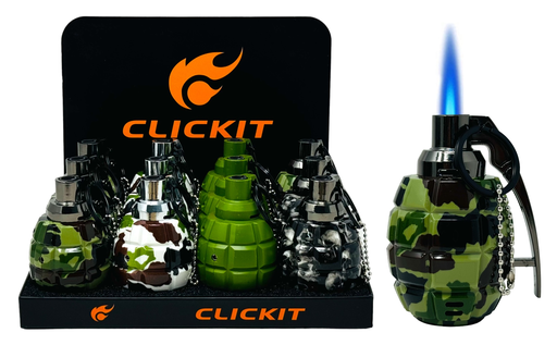[CLIC-25848] CLICKIT LARGE GRENADE TORCH LIGHTER #GH-6667 BOX OF 12