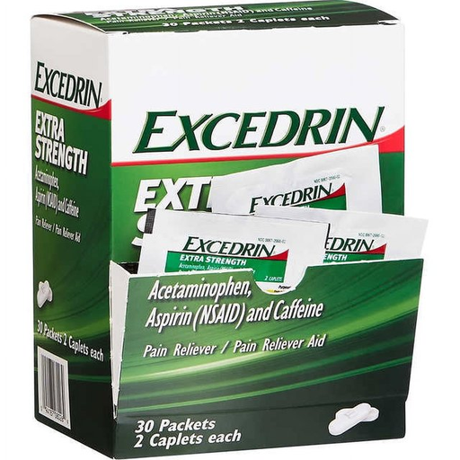 [Temp-HAM-001870] EXCEDRIN EXTRA STRENGTH PAIN RELIEVER CAPLETS 2CT BOX OF 25