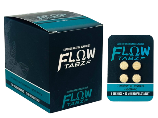 [Temp-HAM-001904] FLOW TABZ 25MG 7-HYDROXY + NOOTROPIC CHEWABLE TABLETS 4CT
