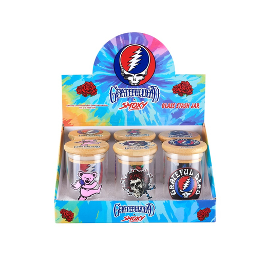 [Temp-HAM-002246] GRATEFUL DEAD X SMOXY GLASS STASH JAR #GD302D BOX OF 6
