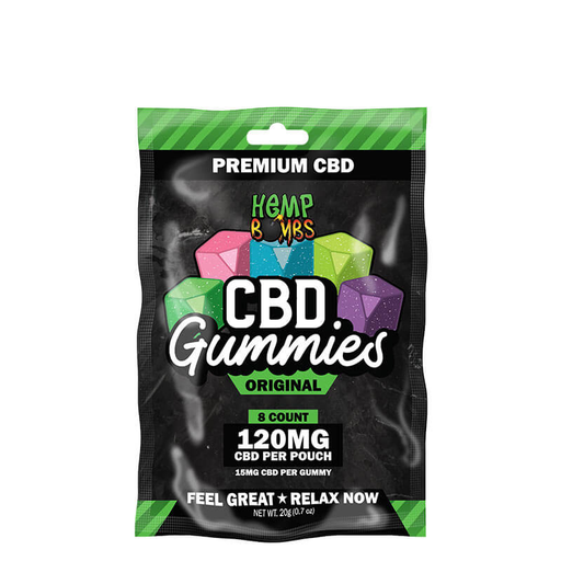 [Temp-HAM-002375] HEMP BOMB ORIGINAL 120MG CBD GUMMIES 8CT BAG ASSORTED FLAVORS