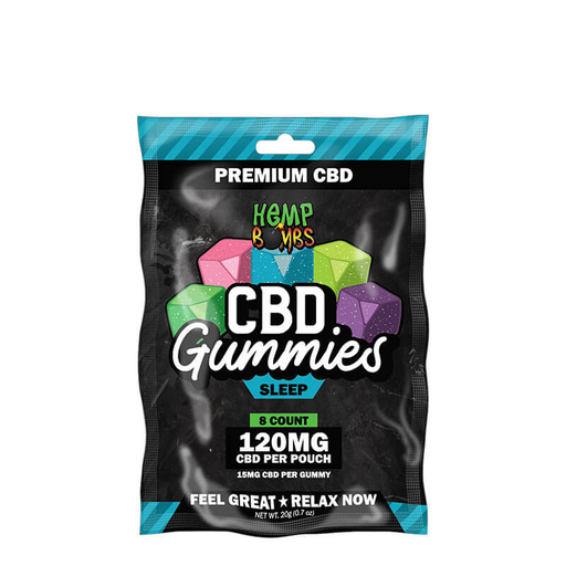 [Temp-HAM-002376] HEMP BOMB SLEEP 120MG CBD GUMMIES 8CT BAG ASSORTED FLAVORS