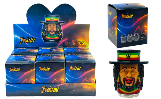 [Temp-HAM-002548] JAMAICAIN TOBACCO GRINDER 4 PARTS #CGD306 BOX OF 6