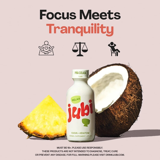[Temp-HAM-002574] JUBI KAVA + KRATOM PINA COLADA RELAX SHOT BOX OF 12
