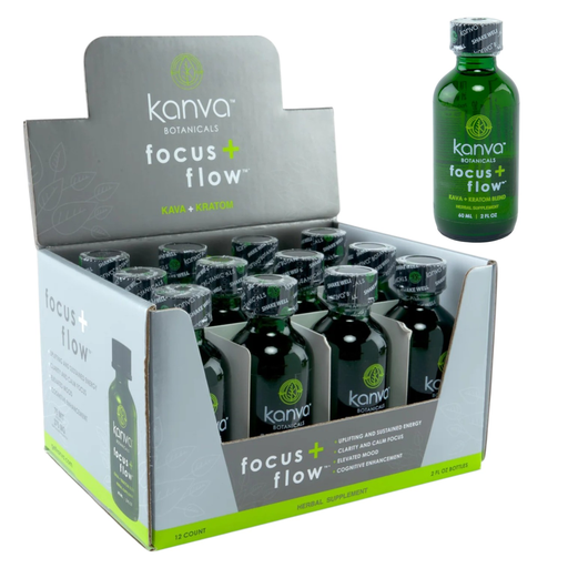 [Temp-HAM-002655] KANVA BOTANICALS KAVA + KRATOM BLEND FOCUS + FLOW SHOTS BOX OF 12