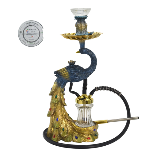 [Temp-HAM-003210] LUXX 4636-4635 ALUMINIUM MYSTIC PLUMAGE PEACOCK HOOKAH MIX COLORS
