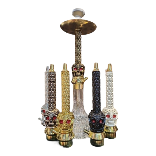 [Temp-HAM-003222] LUXX 4744 RED EYED SKULL ALUMINUM RESIN HOOKAH ASSORTED