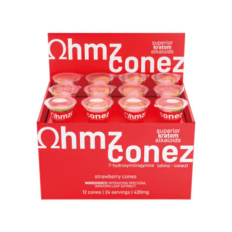 [Temp-HAM-003593] OHMZ CONEZ 35MG 7-HYDROXY STRAWBERRY CONES BOX OF 12