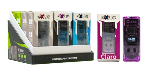 [EXXU-22474] EXXUS CLARO TRANSPARENT CARTRIDGE VAPORIZER BOX OF 12